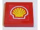 Lot ID: 164300660  Part No: 3068pb1070  Name: Tile 2 x 2 with Shell Logo on Red Background Pattern (Sticker) - Set 8362