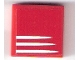 Part No: 3068pb1197  Name: Tile 2 x 2 with 3 White Stripes on Red Background Pattern (Sticker) - Set 75876