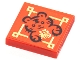Part No: 3068pb1893  Name: Tile 2 x 2 with Black Tiger, Gold Border and Chinese Logogram '福' (Blessing) Pattern (Sticker) - Set 80108