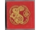 Part No: 3068pb2212  Name: Tile 2 x 2 with Gold and Red Rabbit and Chinese Logogram '卯' (Sign of the Rabbit) Pattern (Sticker) - Set 80111