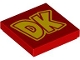 Part No: 3068pb2288  Name: Tile 2 x 2 with Yellow 'DK' Pattern