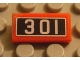 Lot ID: 193378753  Part No: 3069pb0069  Name: Tile 1 x 2 with '301' Pattern (Sticker) - Set 10020