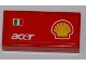 Part No: 3069pb0193R  Name: Tile 1 x 2 with Italian Flag, 'acer' and Shell Logo Pattern Model Right Side (Sticker) - Set 8123