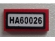 Part No: 3069pb0285  Name: Tile 1 x 2 with 'HA60026' Pattern (Sticker) - Set 60026