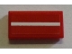 Part No: 3069pb0350  Name: Tile 1 x 2 with White Line on Red Background Pattern (Sticker) - Set 8258