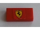 Part No: 3069pb0578  Name: Tile 1 x 2 with Yellow Ferrari Logo Pattern (Sticker) - Set 8144