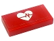 Part No: 3069pb0840  Name: Tile 1 x 2 with White Heart and Heart Beat Pattern (Sticker) - Set 41318