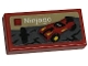 Lot ID: 408133339  Part No: 3069pb1094  Name: Tile 1 x 2 with LEGO Ninjago Set Box Art, Black Ninja Minifigure Silhouette and Red Car Pattern (Sticker) - Set 40574