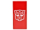Part No: 3069pb1338 Name: Tile 1 x 2 with White Robot Mask Transformers Autobot Symbol Pattern (BrickHeadz Optimus Prime Vehicle Side Panel) Part No: 3069pb1338 Name: Tile 1 x 2 with White Robot Mask Transformers Autobot Symbol Pattern (BrickHeadz Optimus Prime Vehicle Side Panel)