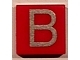 Lot ID: 342879801  Part No: 3070pb010  Name: Tile 1 x 1 with Silver Capital Letter B Pattern