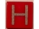 Part No: 3070pb016  Name: Tile 1 x 1 with Silver Capital Letter H Pattern