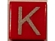 Part No: 3070pb019  Name: Tile 1 x 1 with Silver Capital Letter K Pattern