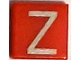 Part No: 3070pb034  Name: Tile 1 x 1 with Silver Capital Letter Z Pattern