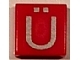 Part No: 3070pb036  Name: Tile 1 x 1 with Silver Capital Letter U with Diaeresis (Ü) Pattern