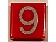 Part No: 3070pb069  Name: Tile 1 x 1 with Silver Number 9 Pattern
