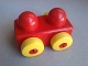 Part No: 31008c01  Name: Primo Vehicle Wagon with Yellow Wheels without Tow Hitches