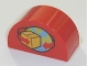 Part No: 31213pb018  Name: Duplo, Brick 2 x 4 x 2 Slope Curved Double with Box, Curved Arrows, and Globe Pattern