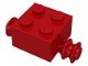 Lot ID: 374471499  Part No: 3137c01  Name: Brick, Modified 2 x 2 with Red Wheels for Single Tire