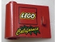 Part No: 3189pb04  Name: Door 1 x 3 x 2 Left with LEGO Logo and Yellow 'California' Pattern (Sticker) - Set 3442