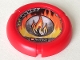Part No: 32171pb007  Name: Throwbot / Slizer Disk, Torch / Fire with 2 Pips, Technic Logo, and Fire Logo Pattern