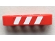 Part No: 32316pb052L  Name: Technic, Liftarm Thick 1 x 5 with Red and White Danger Stripes Pattern Model Left Side (Sticker) - Set 8294