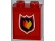 Part No: 3245bpb29  Name: Brick 1 x 2 x 2 with Inside Axle Holder with Fire Logo Badge Small Pattern (Sticker) - Set 7213