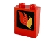 Part No: 3245bpx8  Name: Brick 1 x 2 x 2 with Inside Axle Holder with Fire Logo Pattern