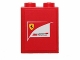 Part No: 3245cpb025  Name: Brick 1 x 2 x 2 with Inside Stud Holder with Scuderia Ferrari Logo Pattern (Sticker) - Set 30191
