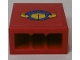 Part No: 3245cpb107  Name: Brick 1 x 2 x 2 with Inside Stud Holder with Box and Arrows and Globe on Red Background Pattern (Sticker) - Set 7939