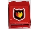 Part No: 3245cpb210  Name: Brick 1 x 2 x 2 with Inside Stud Holder with Fire Logo Badge Small Pattern (Sticker) - Set 7213