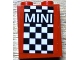 Part No: 3245cpb228  Name: Brick 1 x 2 x 2 with Inside Stud Holder with 'MINI' on Black and White Checkered Background Pattern (Sticker) - Set 75894