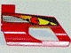 Part No: 32528pb01  Name: Technic, Panel Fairing # 6 Small Short, Large Hole, Side B with Driver in Red Helmet Pattern (Sticker) - Set 8241