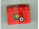Part No: 3297pb032  Name: Slope 33 3 x 4 with Flag of Portugal and Soccer Ball on Transparent Background Pattern (Sticker) - Set 3407