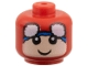 Part No: 33464pb09  Name: Minifigure, Baby / Toddler Head with Neck with Pulled Up Spider-Man Mask with White Eyes and Blue Hem, Light Nougat Face with Grin Pattern