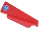 Part No: 3389pb04  Name: Wedge 5 x 1 x 1 1/3 with 4 x 1 Base Right with Blue and White Circle 'hp' Logo Pattern (Sticker) - Set 77242