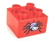 Lot ID: 408132033  Part No: 3437pb052  Name: Duplo, Brick 2 x 2 with Spider Pattern