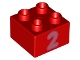 Lot ID: 368546459  Part No: 3437pb105  Name: Duplo, Brick 2 x 2 with Number 2 Coral Pattern