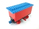 Part No: 3443c04  Name: Train Battery Box Car with Two Contact Holes, Red Switch Lever, Blue and Red Magnets, Red Wheels, and Blue Roof
