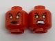 Part No: 3626cpb1802  Name: Minifigure, Head Dual Sided Alien Female with Yellow Eyes, Black Lips, Smile / Teeth Bared Fierce Pattern - Hollow Stud
