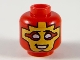 Part No: 3626cpb2503  Name: Minifigure, Head Yellow Mask with White Eyes and Mouth Pattern - Hollow Stud