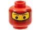 Part No: 3626pb0177  Name: Minifigure, Head Balaclava with Brown Eyebrows, White Spot in Eyes Pattern (Spider-Man 2)