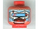 Part No: 3626pb0247  Name: Minifigure, Head Alien with Blue Eye Mask Small and Black and Red Mouth Grille Pattern