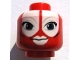 Part No: 3626pb0553  Name: Minifigure, Head Alien SW Togruta with Light Bluish Gray Eyebrows, Black Eyelashes and Cheek Lines, Large Dark Blue Eyes, White Lips and Face Paint, Grin Pattern