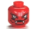Part No: 3626pb0661  Name: Minifigure, Head Alien with White Snake Eyes and Forehead Scales, Black Lines on Cheeks, Wide Open Mouth with Fangs Pattern