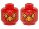 Part No: 3626pb1146  Name: Minifigure, Head Dual Sided Alien Chima Phoenix Orange Eye Circles and Feathers, Yellow Eyes, Beak, Surprised / Stern Pattern (Flinx)