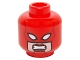 Part No: 3626pb1469  Name: Minifigure, Head Female Mask with White Eyes over Light Nougat Face, Red Lips, Clenched Teeth Pattern (Captain Marvel)