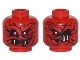 Part No: 3626pb1754  Name: Minifigure, Head Dual Sided Alien Snake with Black Wavy Lines, 2 Red Eyes and 2 White Fangs / 1 Red Eye and 2 White Fangs on Side Pattern