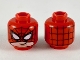 Lego part: Minifigure, Head Alien with Spider-Man Black Webbing and White Eyes, Mask Pulled Up Showing Mouth Pattern