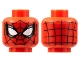 Part No: 3626pb2870  Name: Minifigure, Head Alien with Spider-Man Black Webbing, Large White Eyes with Silver Edges and Black and Dark Silver Borders Pattern