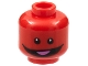 Part No: 3626pb3021  Name: Minifigure, Head Alien with Black Eyes and Wide Smile with Dark Pink Tongue Pattern